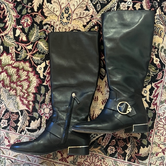 Tory Burch Black Leather Heeled Boots - Picture 3 of 16